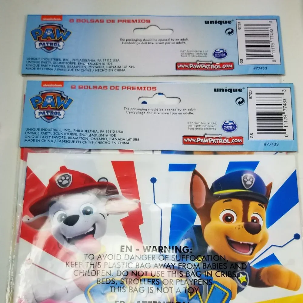 Paw Patrol Birthday set plates, bags, napkins, tablecloth, birthday banner